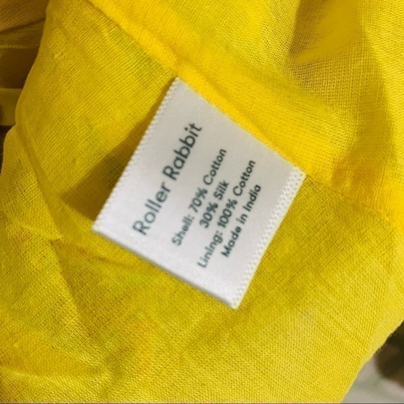 Roller Rabbit NWT Rhody Floral Striped Belted Dress in Yellow Size M - Picture 12 of 12